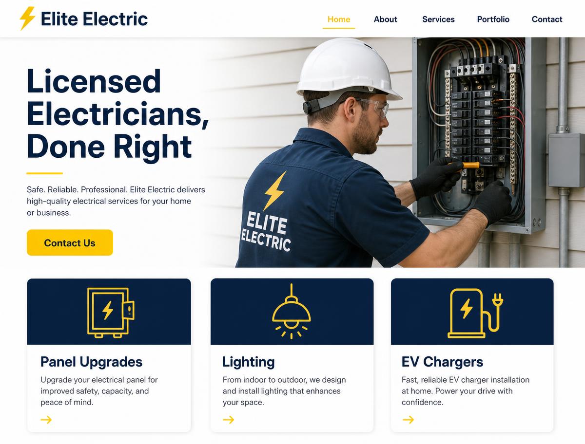 Elite Electric website design