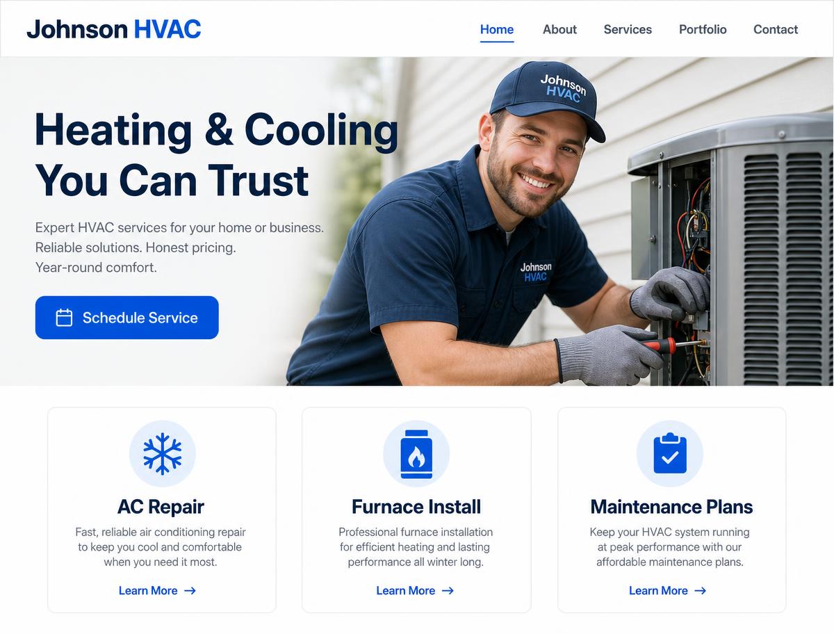 Johnson HVAC website design
