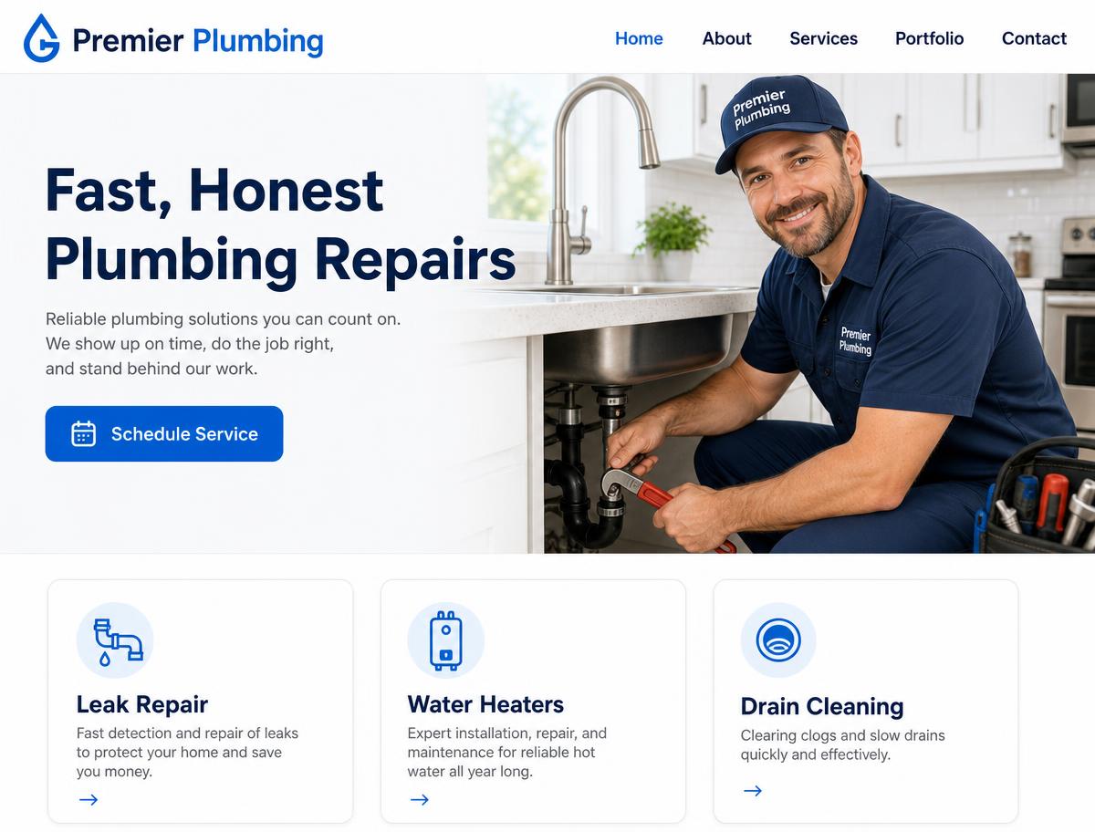 Premier Plumbing website design